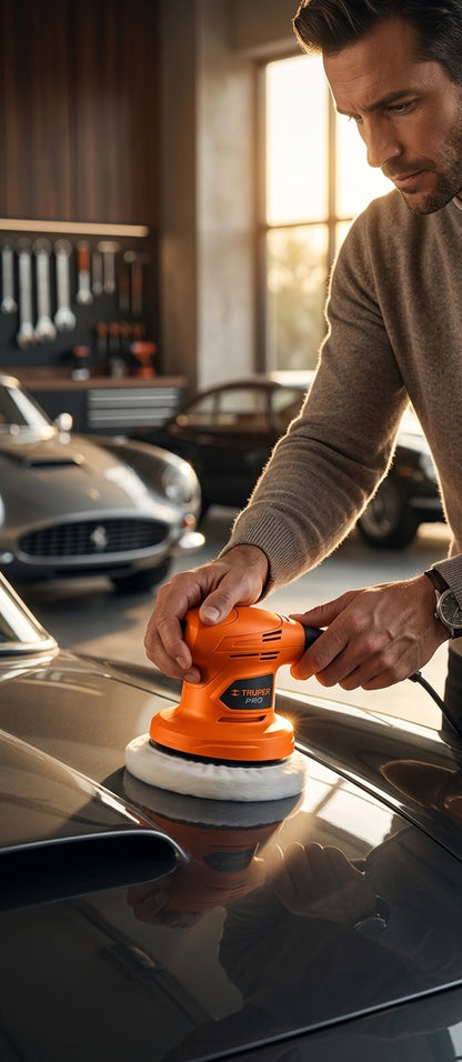 pulidora-orbital-compacta-truper-pro-6-pulgadas-naranja-autos - vimarq.com | El Salvador1