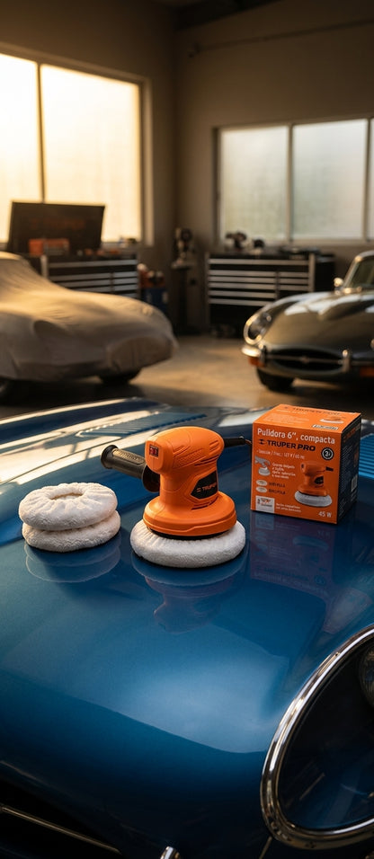 pulidora-orbital-compacta-truper-pro-6-pulgadas-naranja-autos - vimarq.com | El Salvador2