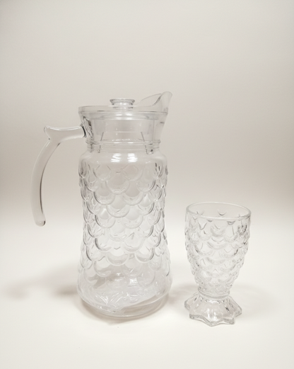 set-copa-y-pichel-vidrio-7-piezas-escamas-vimarq.com | El Salvador