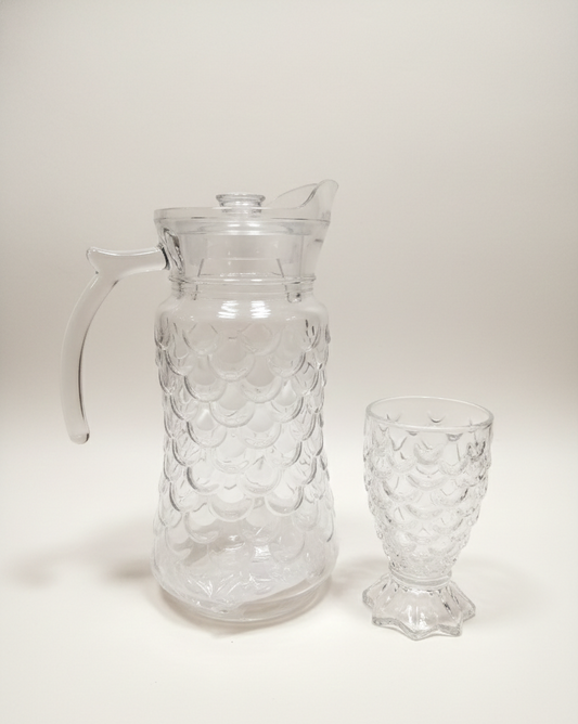 set-copa-y-pichel-vidrio-7-piezas-escamas-vimarq.com | El Salvador