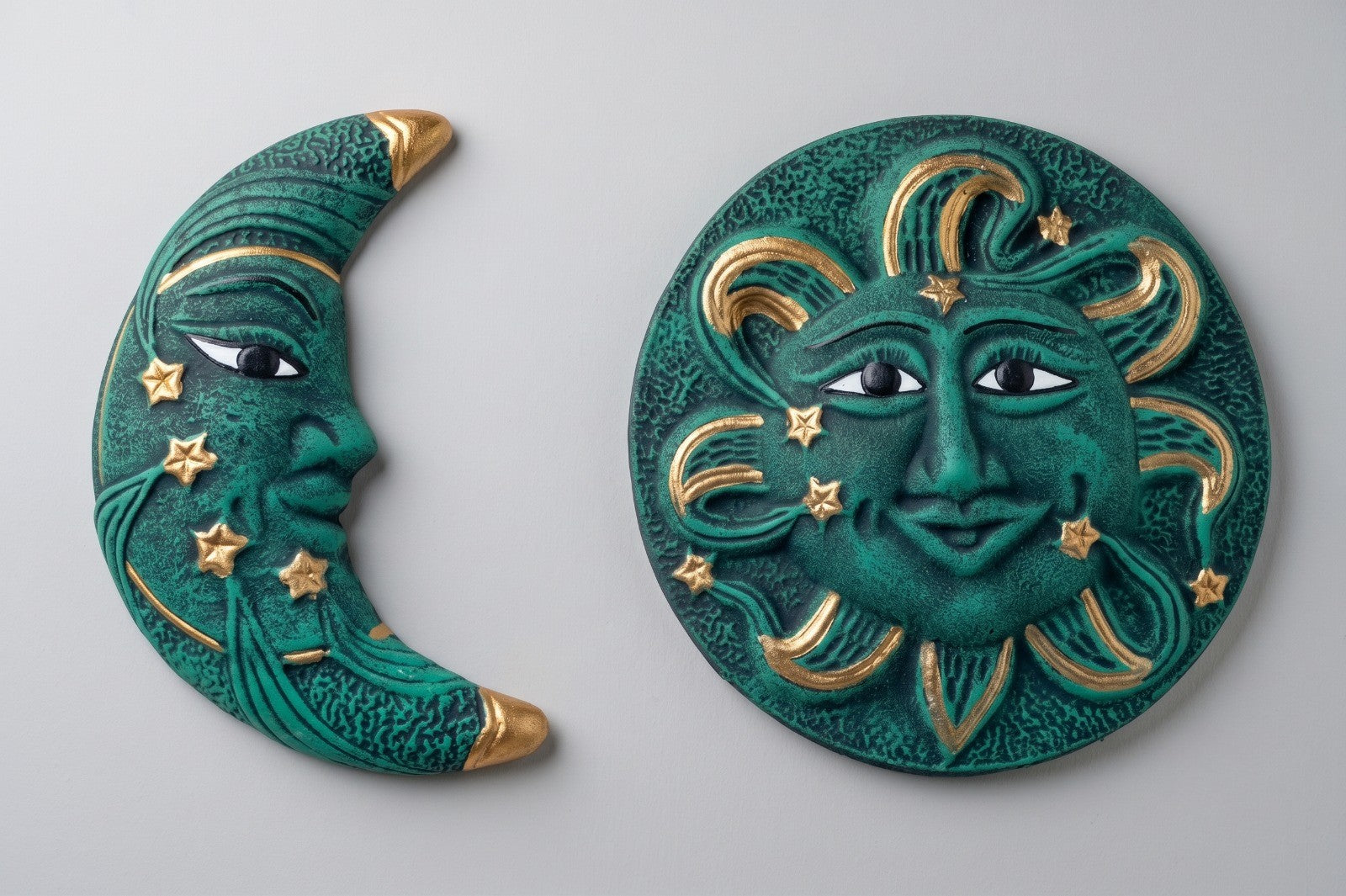 set-decorativo-pared-sol-luna-verde-dorado