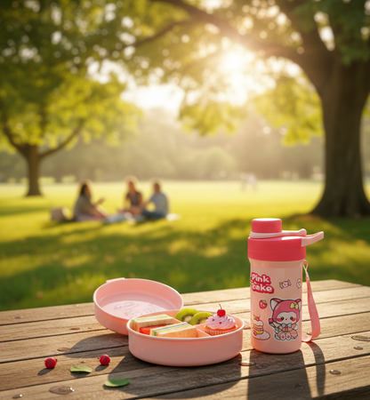 set-escolar-pink-cake-lonchera-redonda-botella-vimarq.com | El Salvador