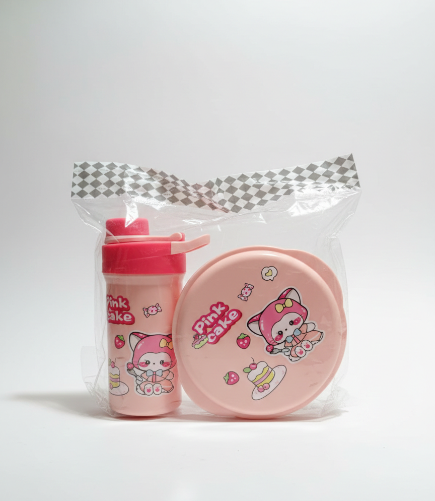 set-escolar-pink-cake-lonchera-redonda-botella-vimarq.com | El Salvador2