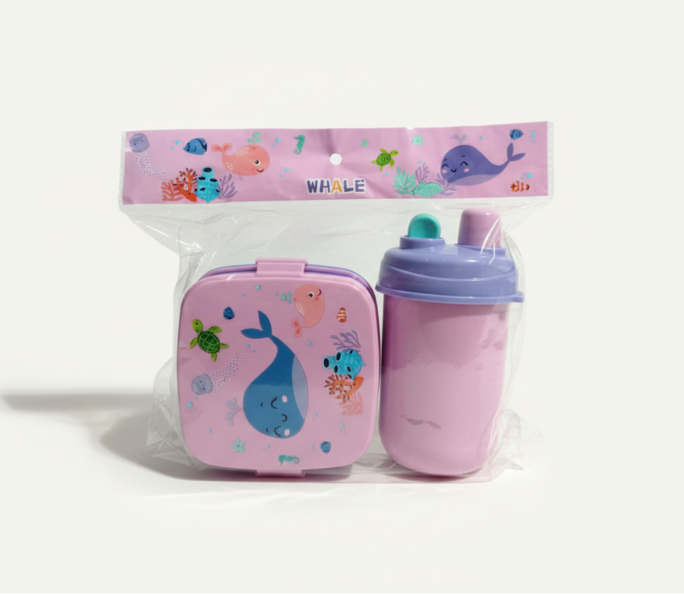 set-lonchera-y-botella-ballena-rosa-vimarq.com | El Salvador2