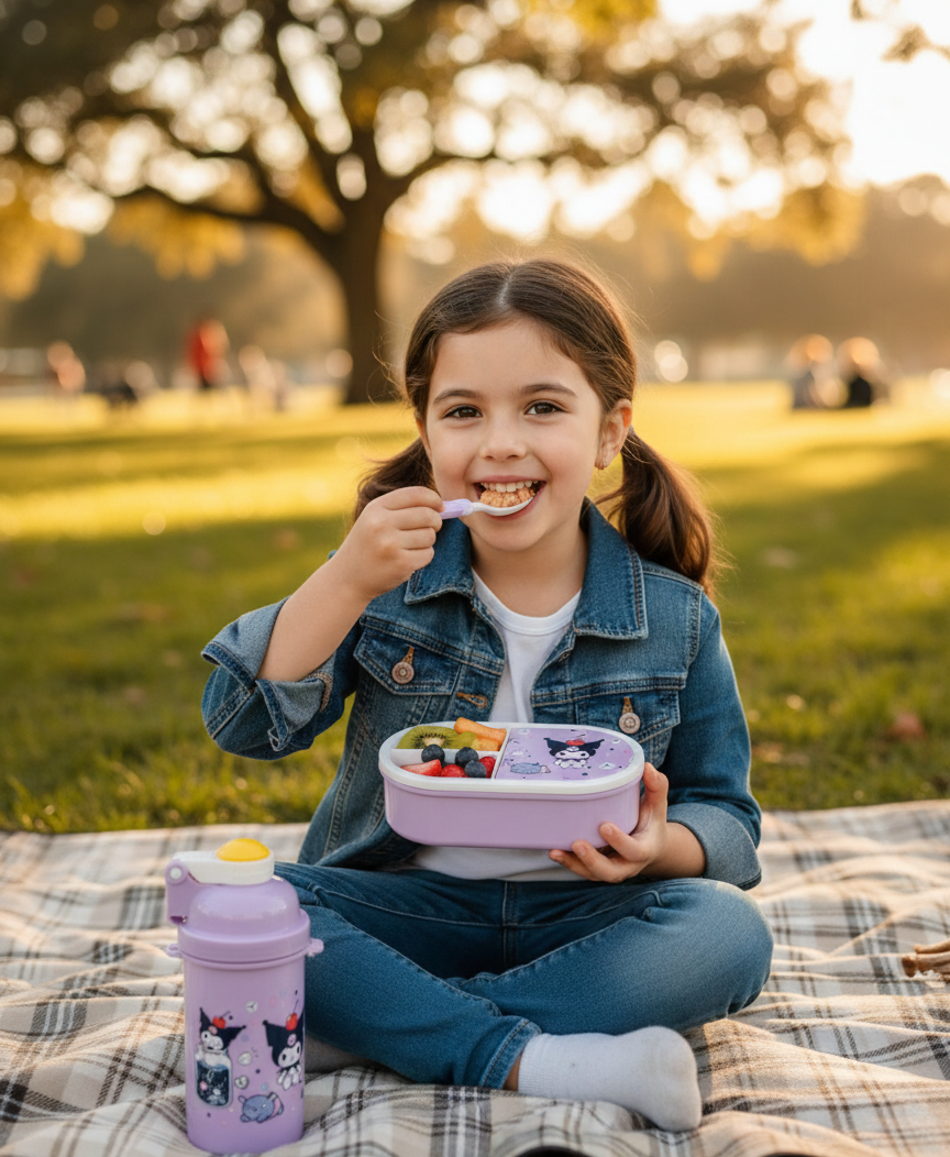 set-lonchera-y-botella-kuromi-morada-vimarq.com | El Salvador