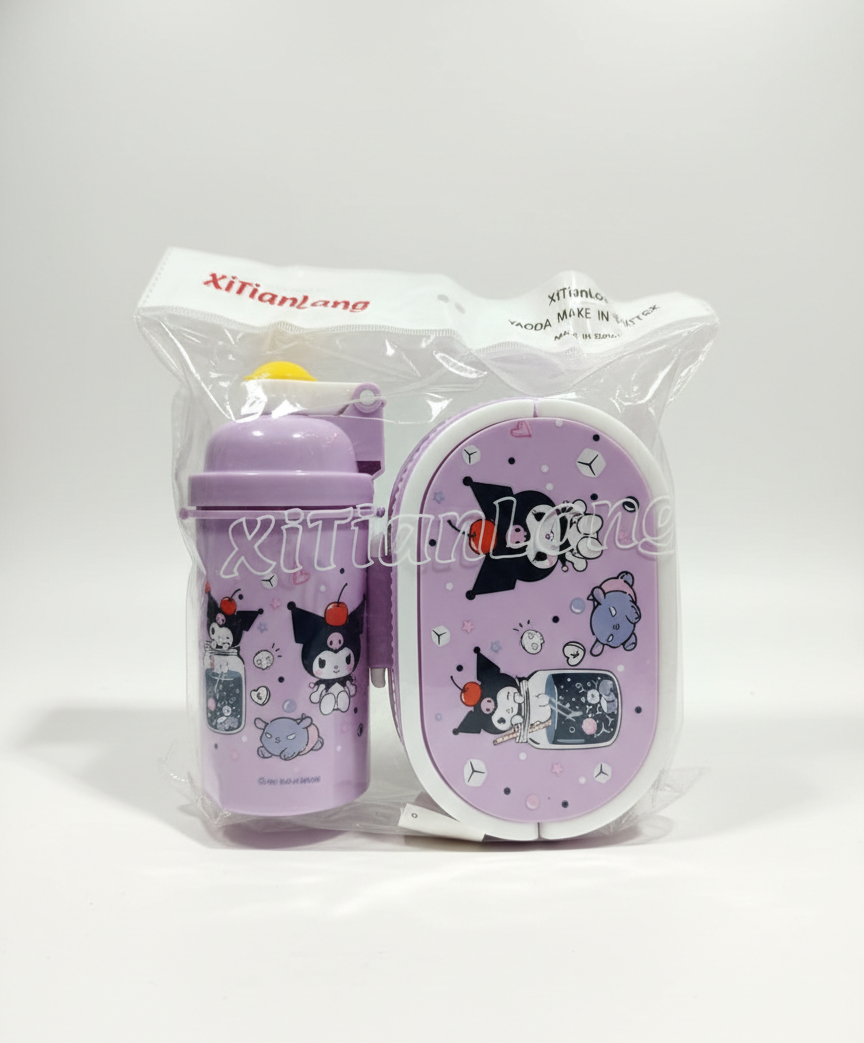 set-lonchera-y-botella-kuromi-morada-vimarq.com | El Salvador2