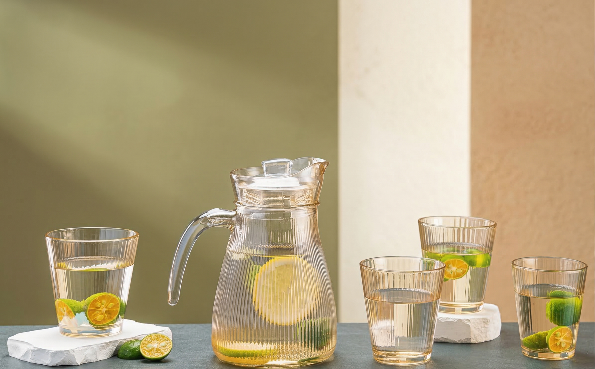 set-pichel-vasos-vidrio-estriado-vimarq-com-el-salvador