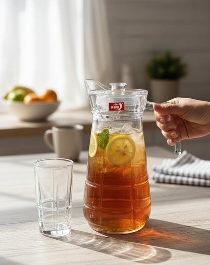 set-pichel-y-vasos-vidrio-7-piezas-deli-glass-vimarq.com | El Salvador