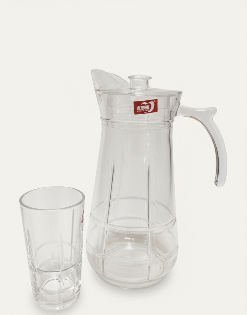 set-pichel-y-vasos-vidrio-7-piezas-deli-glass-vimarq.com | El Salvador