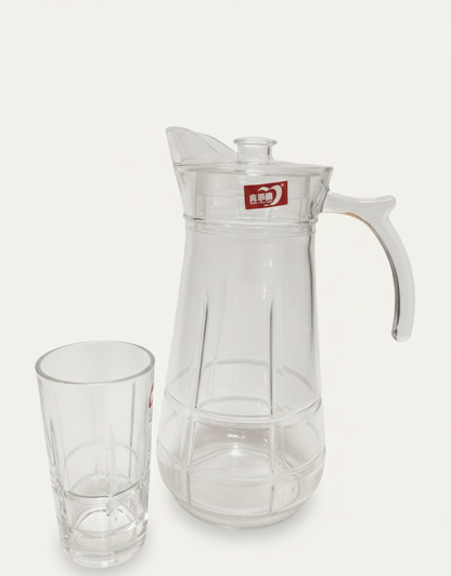 set-pichel-y-vasos-vidrio-7-piezas-deli-glass-vimarq.com | El Salvador