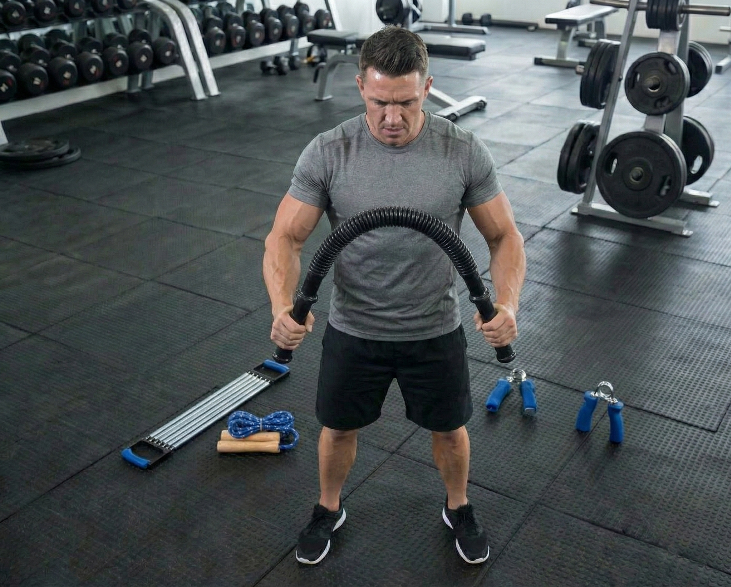 set de fitness 4 en 1 Huijun con expansor y barra | Vimarq.com | El Salvador