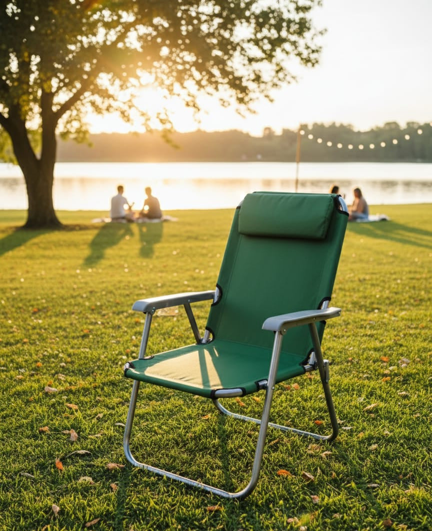 silla-plegable-verde-camping-reposabrazos-vimarq.com-el-salvador